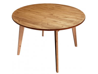 mesa redonda design escandinavo em madeira e acabamento acetinado em cera cor natural | Coleção Scandian
